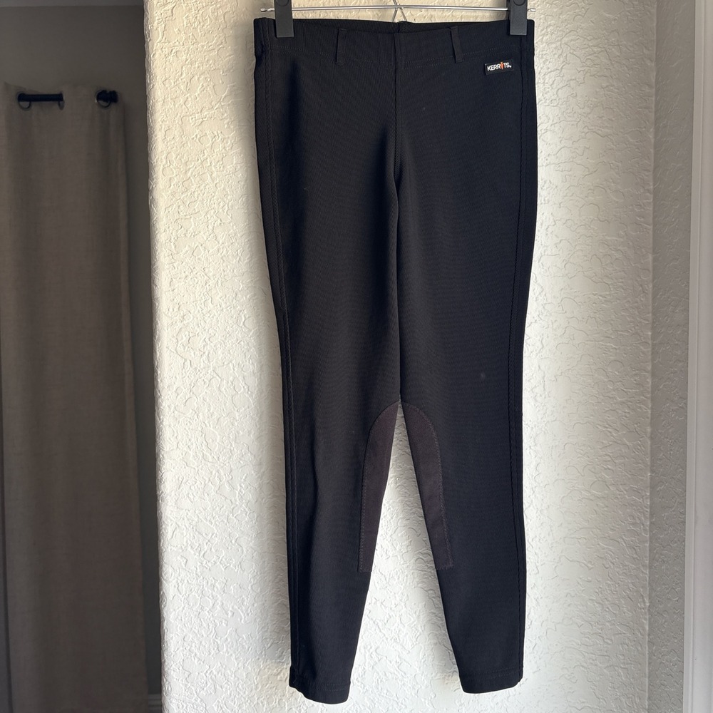 Kerrits Kids L Riding Pants Black  Microcord™ Knee Patch Tights Stretch